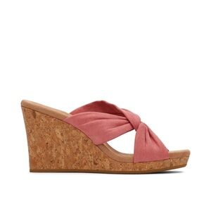 Tom’s Serena Cork Wedge Coral Pink Wedge Sandal